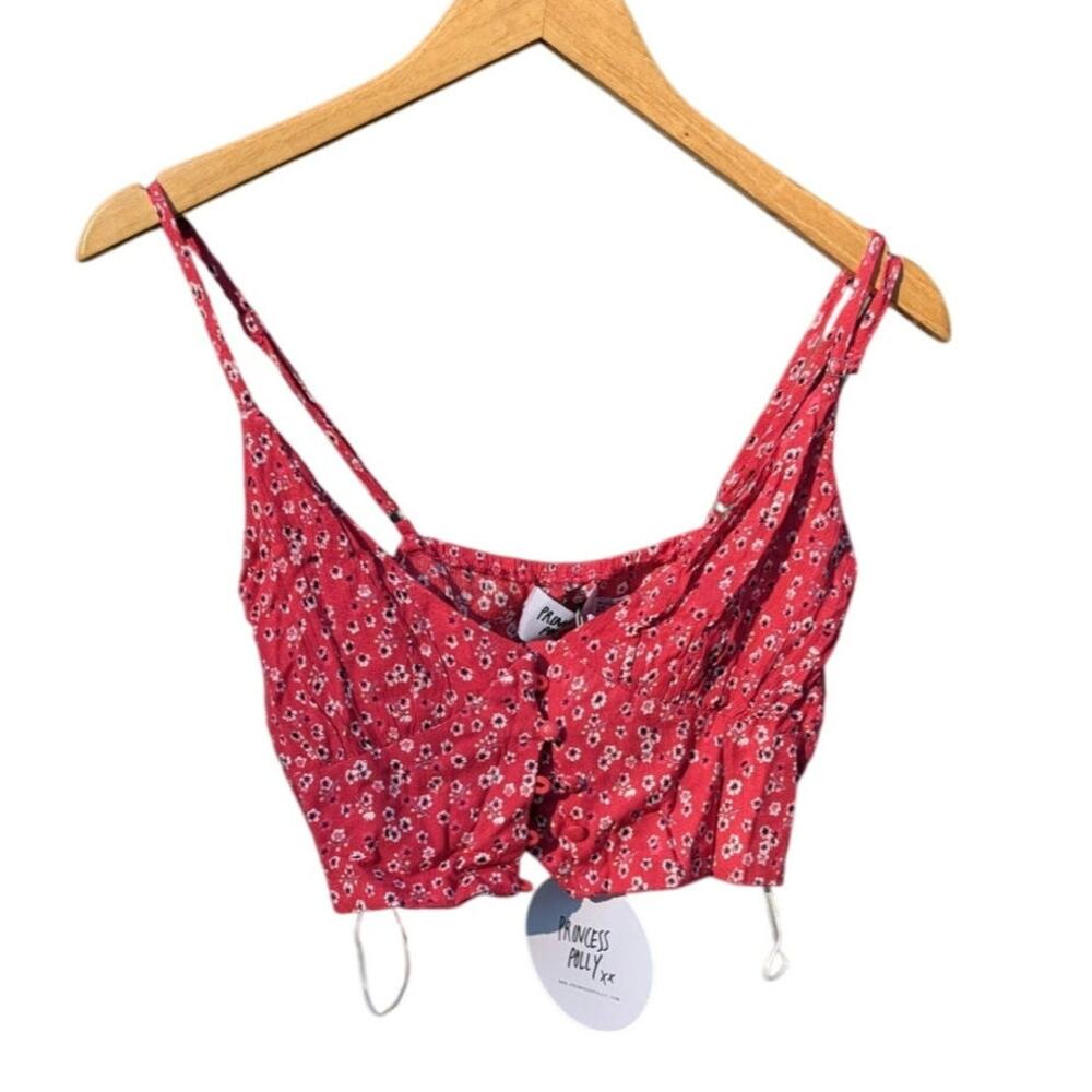 NWT Defects Princess Polly ditsy Floral pinup crop top cottage summer vacation S